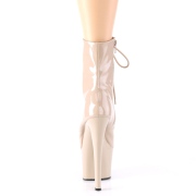 Verni 18 cm SKY-1020 bottines talons hauts  lacets beige