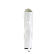 Verni 18 cm SKY-1020 bottines talons hauts à lacets blanc