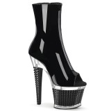 Verni 18 cm SPECTATOR-1012 bottines plate-forme et bout ouvert noir