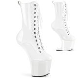 Verni 20 cm CRAZE-1040 Heelless bottines pony talons blanc