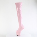 Verni 20 cm CRAZE-3000 Heelless overknee bottes pony talons rose