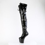 Verni 20 cm CRAZE-3028 Heelless overknee bottes pony talons noires