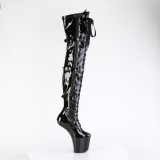 Verni 20 cm CRAZE-3028 Heelless overknee bottes pony talons noires