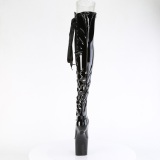 Verni 20 cm CRAZE-3050 Heelless overknee bottes pony talons noires
