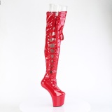 Verni 20 cm CRAZE-3050 Heelless overknee bottes pony talons rouges