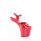 Verni 20 cm CRAZE-809 Heelless talons hauts plateforme pony rouges