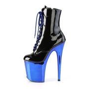 Verni 20 cm FLAMINGO-1020 Bottines Plateforme Chrome Bleu