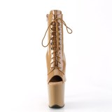 Verni 20 cm FLAMINGO-1021 bottines plate-forme et bout ouvert toffee