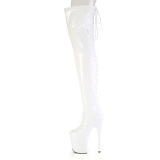 Verni 20 cm FLAMINGO-3850 bottes cuissardes  lacets blanc