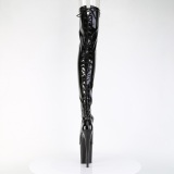 Verni 20 cm FLAMINGO-3850 bottes cuissardes  lacets noirs