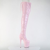 Verni 20 cm FLAMINGO-3850 bottes cuissardes  lacets roses