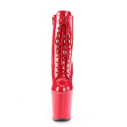 Verni 20 cm XTREME-1020 bottines talons hauts  lacets rouge