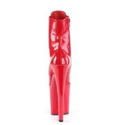 Verni 20 cm XTREME-1020 bottines talons hauts à lacets rouge