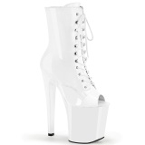 Verni 20 cm XTREME-1021 ftiche bottines  talons aiguilles blanc