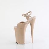 Verni beige 25,5 cm BEYOND-009 talons trs hauts - chaussures plateforme extrme