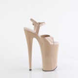 Verni beige 25,5 cm BEYOND-009 talons trs hauts - chaussures plateforme extrme