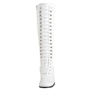 Verni bottes hautes  lacets blanches - annes 70 en - hippie disco gogo botte