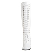 Verni bottes hautes  lacets blanches - annes 70 en - hippie disco gogo botte