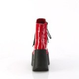 Verni emo 13 cm DYNAMITE-106 bottine plateforme compense rouge