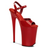 Verni rouge 23 cm INFINITY-909 talons très hauts - chaussures plateforme extrême