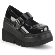 Vernis 11,5 cm SHAKER-23 demonia plateforme chaussure alternative noir