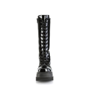 Vernis 11,5 cm SHAKER-72 gothique bottes à lacets femme plateforme noir