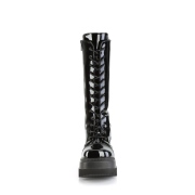 Vernis 11,5 cm SHAKER-72 gothique bottes  lacets femme plateforme noir