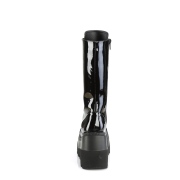 Vernis 11,5 cm SHAKER-72 gothique bottes  lacets femme plateforme noir