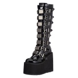 Vernis 14 cm SWING-815 plateforme bottes alternative  boucles noires