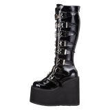 Vernis 14 cm SWING-815 plateforme bottes alternative  boucles noires