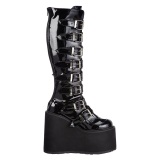 Vernis 14 cm SWING-815 plateforme bottes alternative  boucles noires