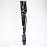 Vernis 15 cm DELIGHT-4063 bottes cuissardes femme talons hauts avec lacets