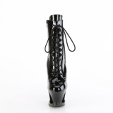 Vernis 18 cm MOON-1020DIA bottines plateforme  lacets en noir