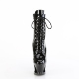 Vernis 18 cm MOON-1020SK bottines plateforme  lacets en noir