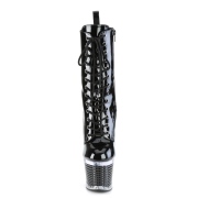 Vernis 18 cm SPECTATOR-1040 bottines plateforme  lacets en noir