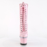 Vernis 18 cm SPECTATOR-1040 bottines plateforme  lacets en rose