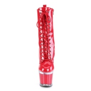 Vernis 18 cm SPECTATOR-1040 bottines plateforme  lacets en rouge