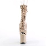 Vernis 19 cm ENCHANT-1041 bottines  talons bout ouvert beige