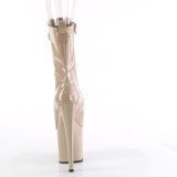 Vernis 19 cm ENCHANT-1041 bottines  talons bout ouvert beige