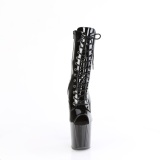 Vernis 19 cm ENCHANT-1041 bottines  talons bout ouvert noires