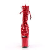 Vernis 19 cm ENCHANT-1041 bottines  talons bout ouvert rouges