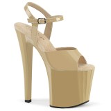 Vernis 19 cm ENCHANT-709 beige chaussures pleaser talons hauts