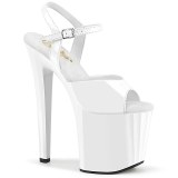 Vernis 19 cm ENCHANT-709 blanc chaussures pleaser talons hauts