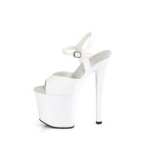 Vernis 19 cm ENCHANT-709 blanc chaussures pleaser talons hauts