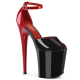 Vernis 20 cm FLAMINGO-868 noires chaussures pleaser talons hauts