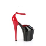 Vernis 20 cm FLAMINGO-868 noires chaussures pleaser talons hauts