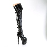 Vernis 20 cm RAPTURE-3028 crne plateforme bottes overknee femme