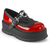 Vernis 5 cm SLACKER-23 demonia plateforme chaussure alternative rouges