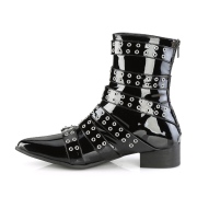 Vernis WARLOCK-70 bottines bout pointu - bottines winklepicker homme 6 boucles