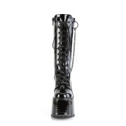 Vernis noires 14 cm SWING-150 bottes cyberpunk plateforme